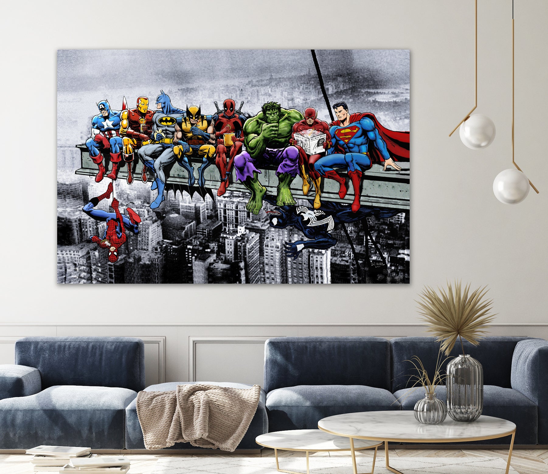 Marvel and DC Superheroes Meet-Up by Dan Avenell on GIANT ART - white digital painting