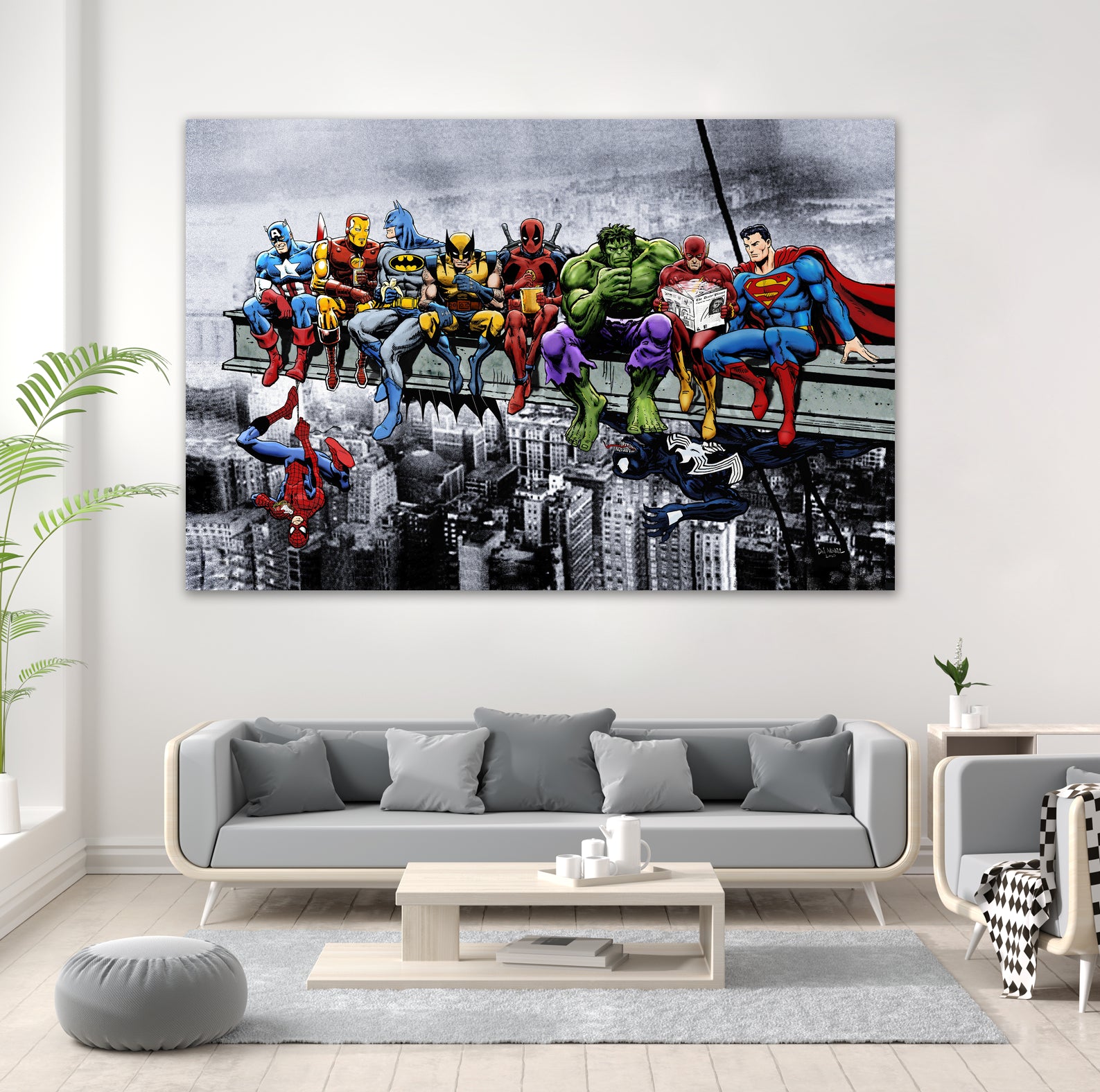 Marvel and DC Superheroes Meet-Up by Dan Avenell on GIANT ART - white digital painting