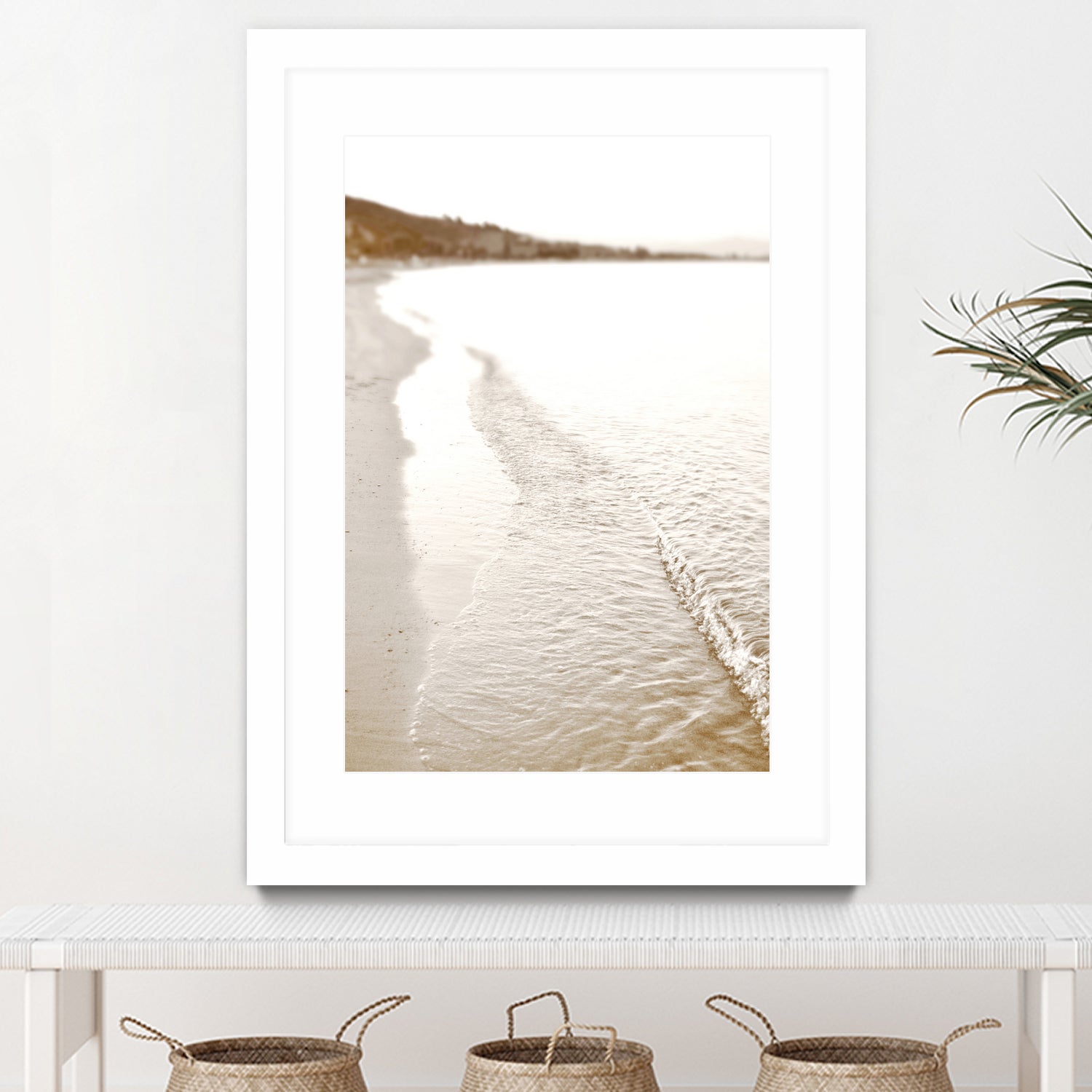 Minimalist pastel beach scape by IOANNA PAPANIKOLAOU on GIANT ART - brown photo illustration