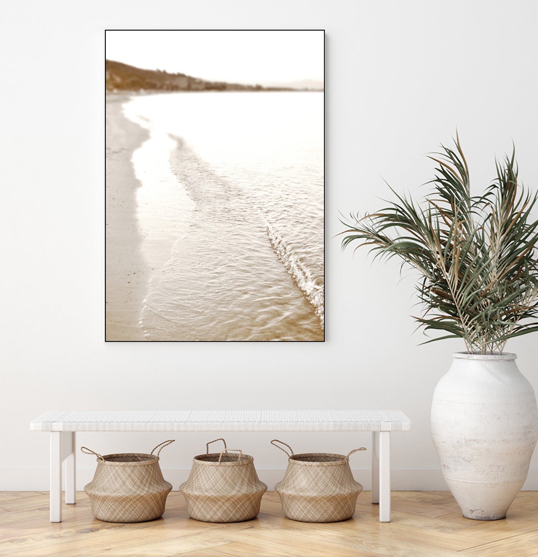 Minimalist pastel beach scape by IOANNA PAPANIKOLAOU on GIANT ART - brown photo illustration