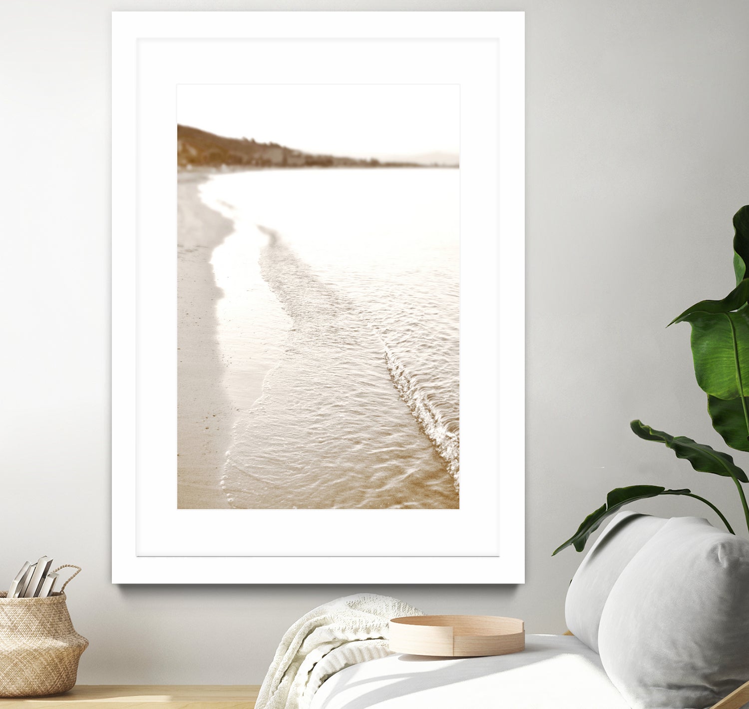 Minimalist pastel beach scape by IOANNA PAPANIKOLAOU on GIANT ART - brown photo illustration