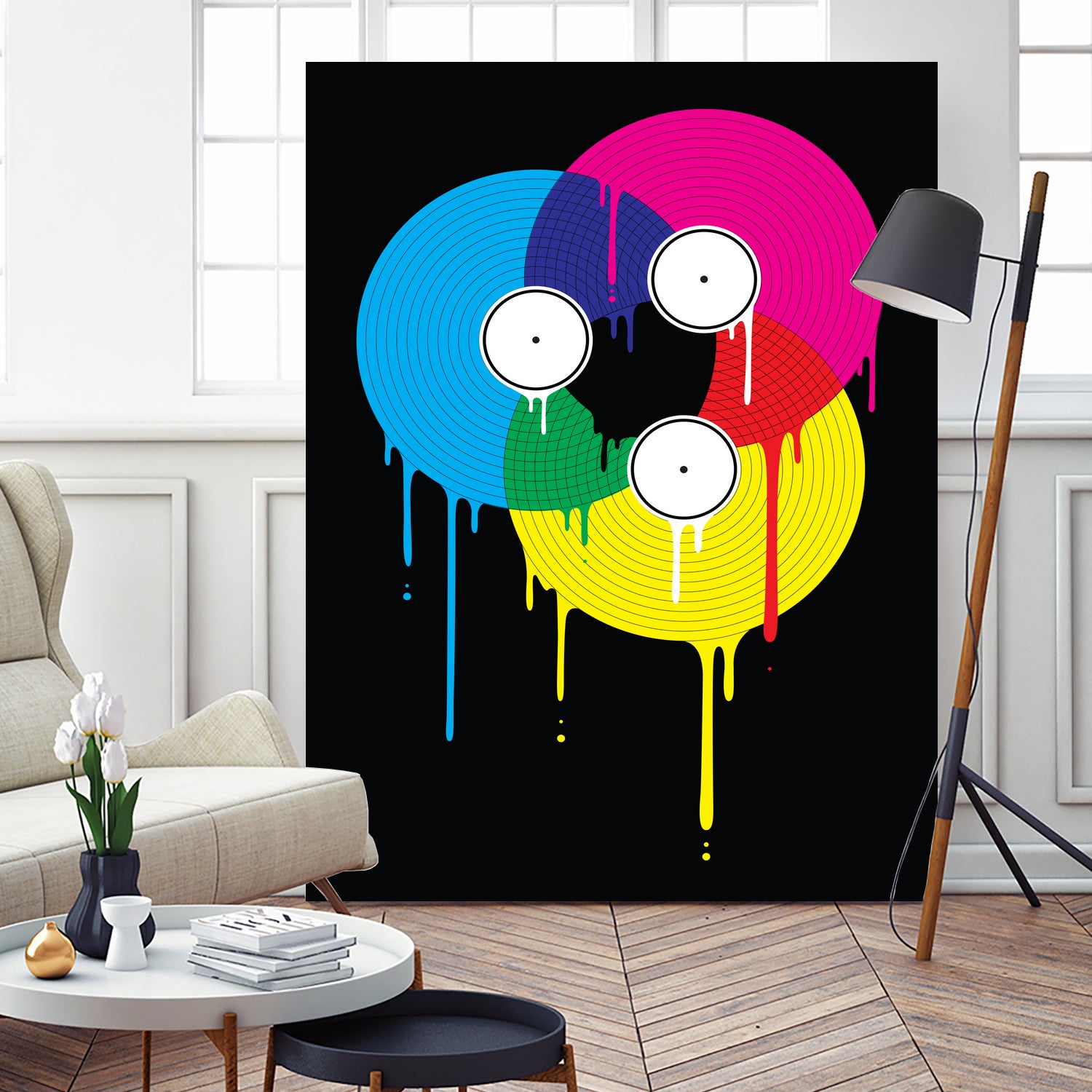 Melting Vinyl by David Iwane on GIANT ART - black vector illustration