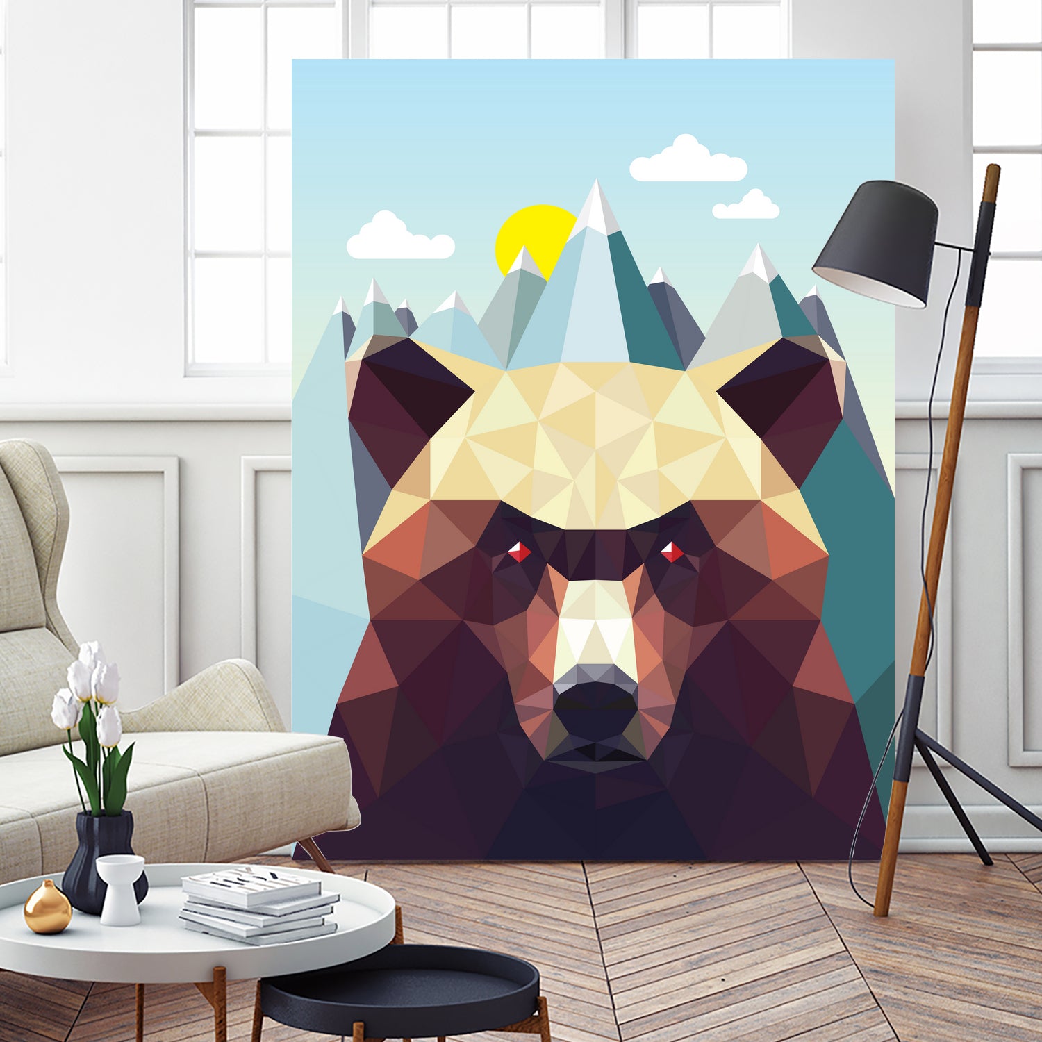 Bear Mountain by David Iwane on GIANT ART - blue vector illustration