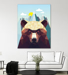 Bear Mountain by David Iwane on GIANT ART - blue vector illustration