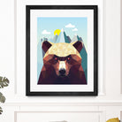 Bear Mountain by David Iwane on GIANT ART - blue vector illustration