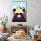 Bear Mountain by David Iwane on GIANT ART - blue vector illustration