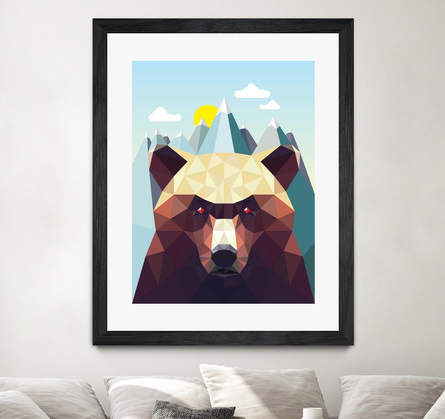 Bear Mountain by David Iwane on GIANT ART - blue vector illustration