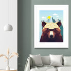 Bear Mountain by David Iwane on GIANT ART - blue vector illustration