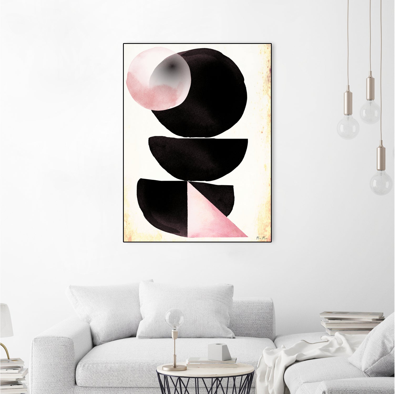 Black pink geometric abstract mama art by Maria Mata on GIANT ART - black digital painting