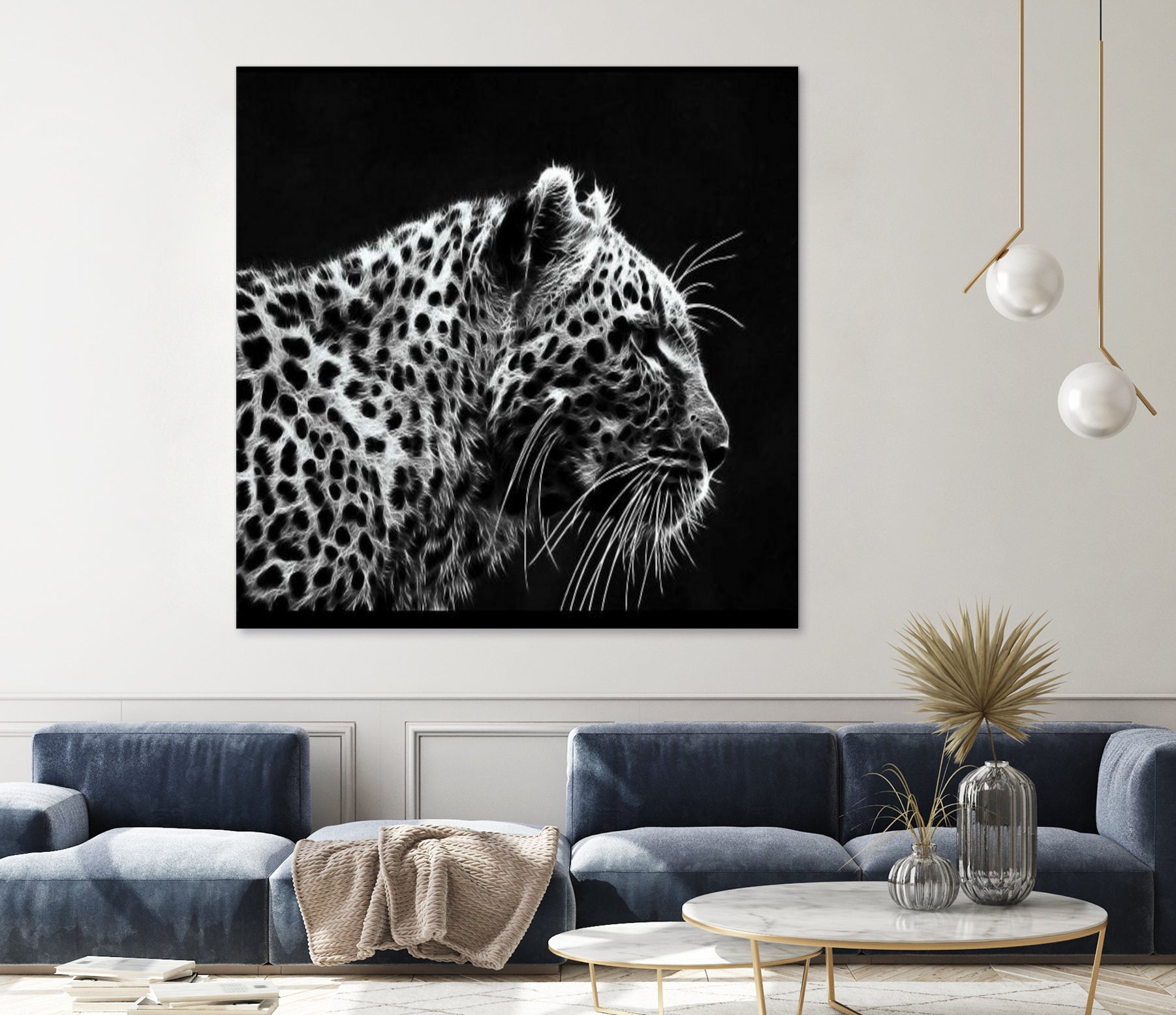 Leopard by Rainbow style on GIANT ART - black 3d art