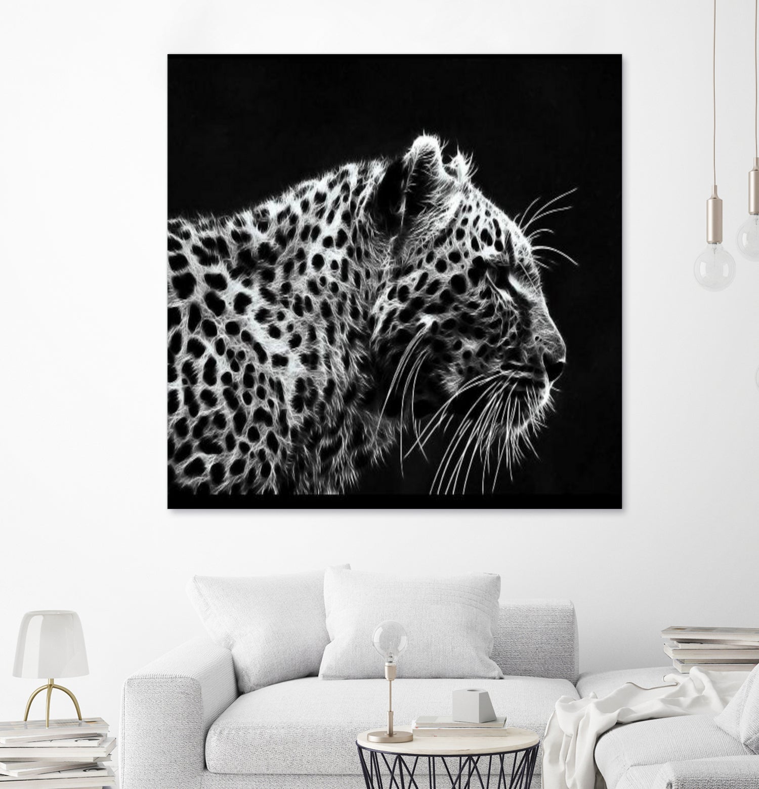 Leopard by Rainbow style on GIANT ART - black 3d art