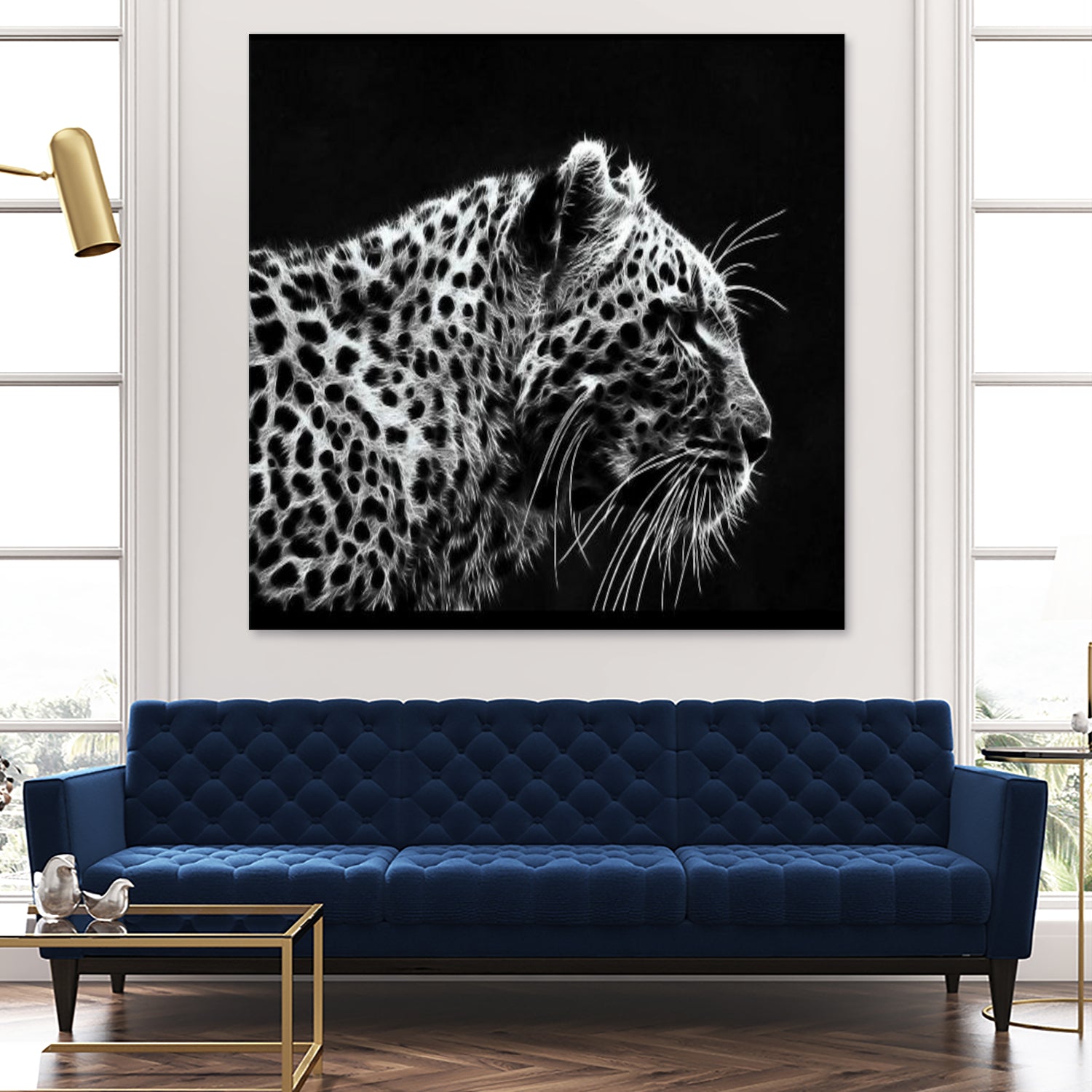 Leopard by Rainbow style on GIANT ART - black 3d art