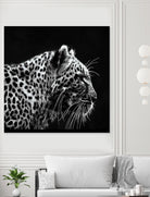 Leopard by Rainbow style on GIANT ART - black 3d art