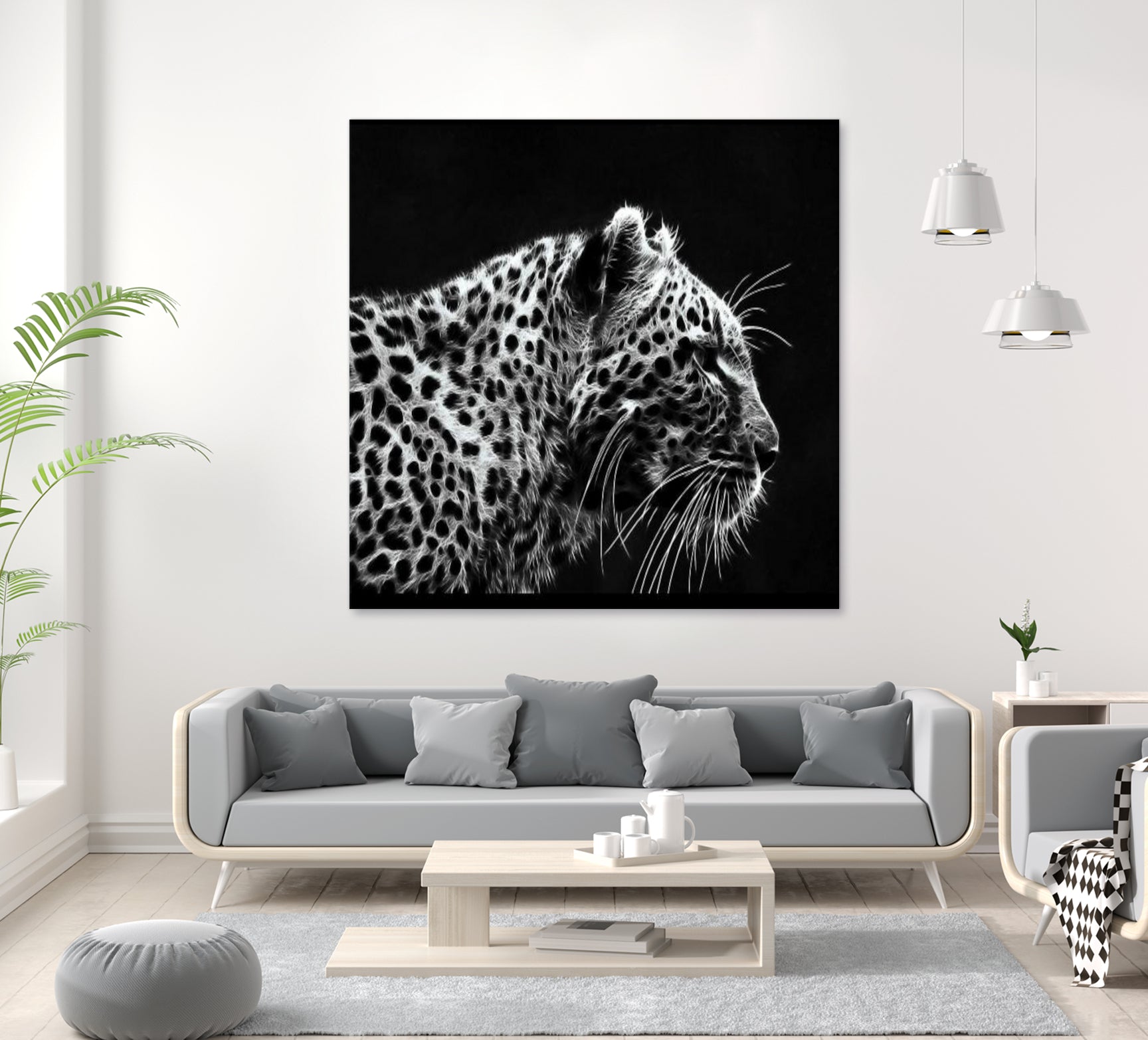 Leopard by Rainbow style on GIANT ART - black 3d art