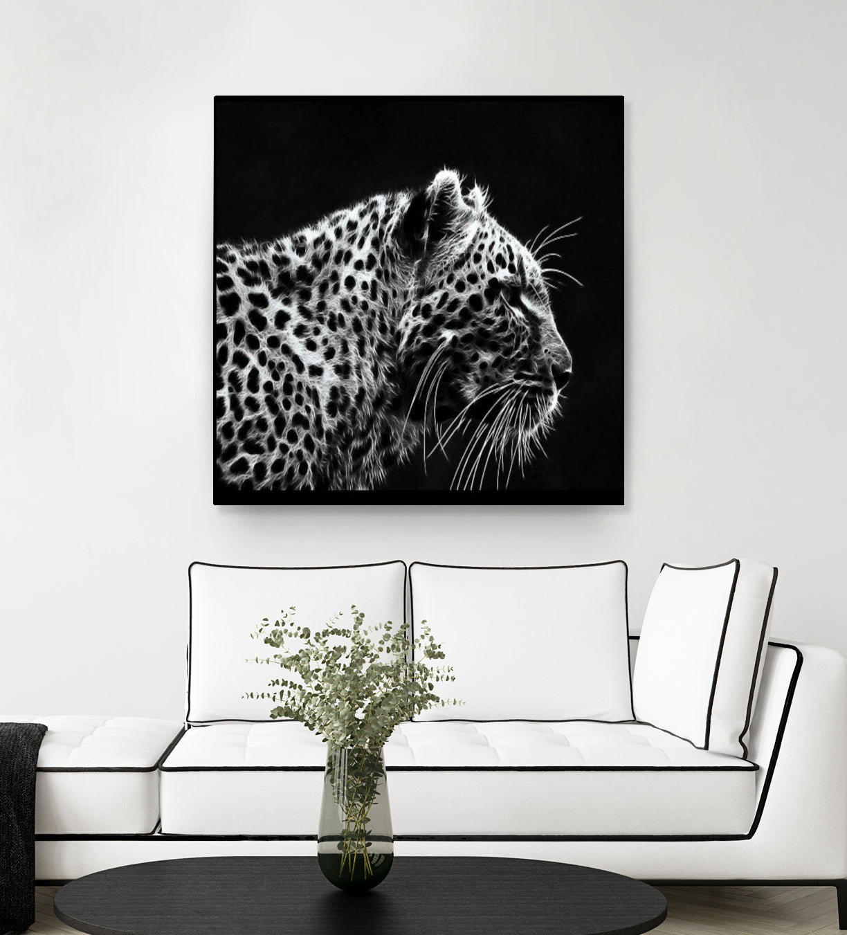 Leopard by Rainbow style on GIANT ART - black 3d art