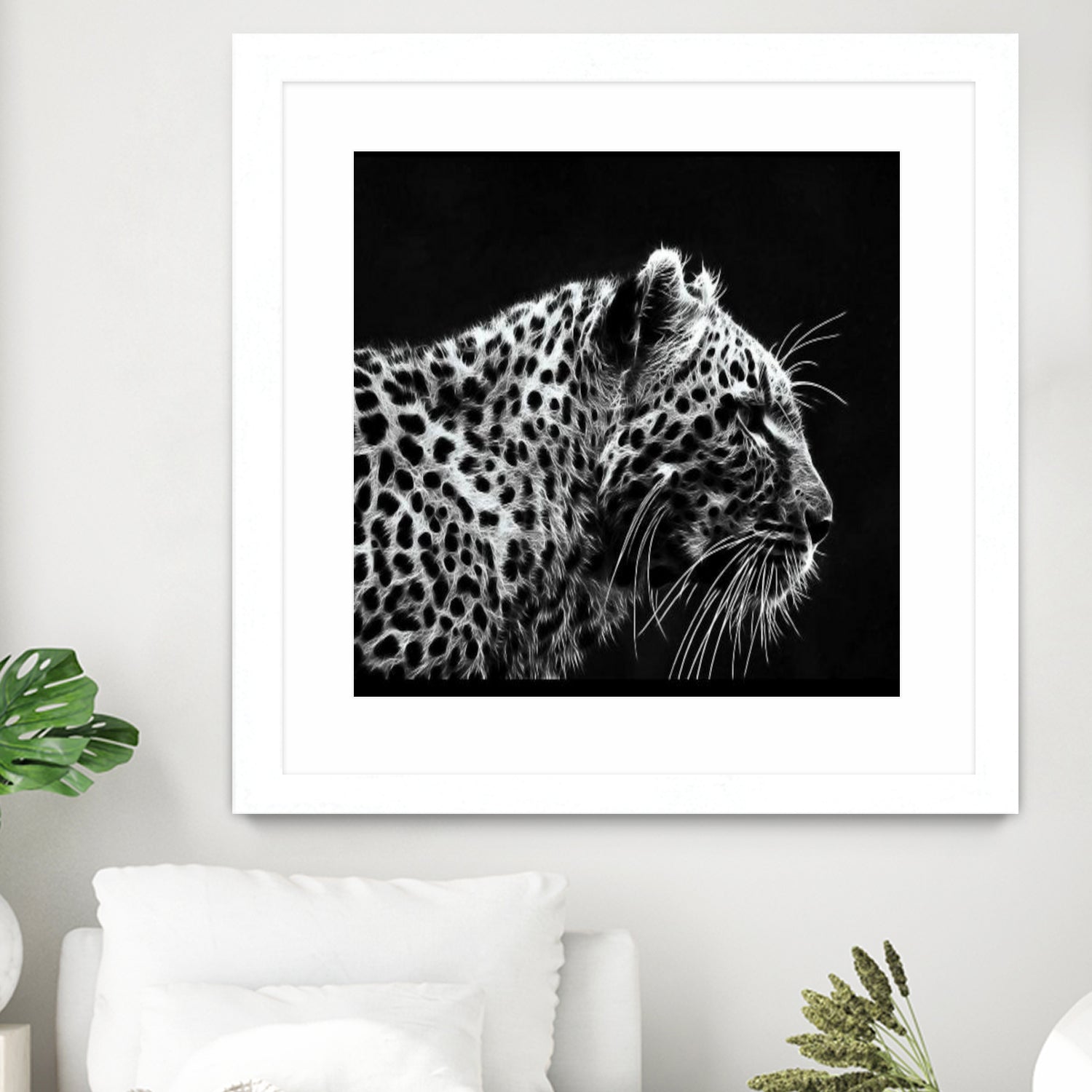 Leopard by Rainbow style on GIANT ART - black 3d art