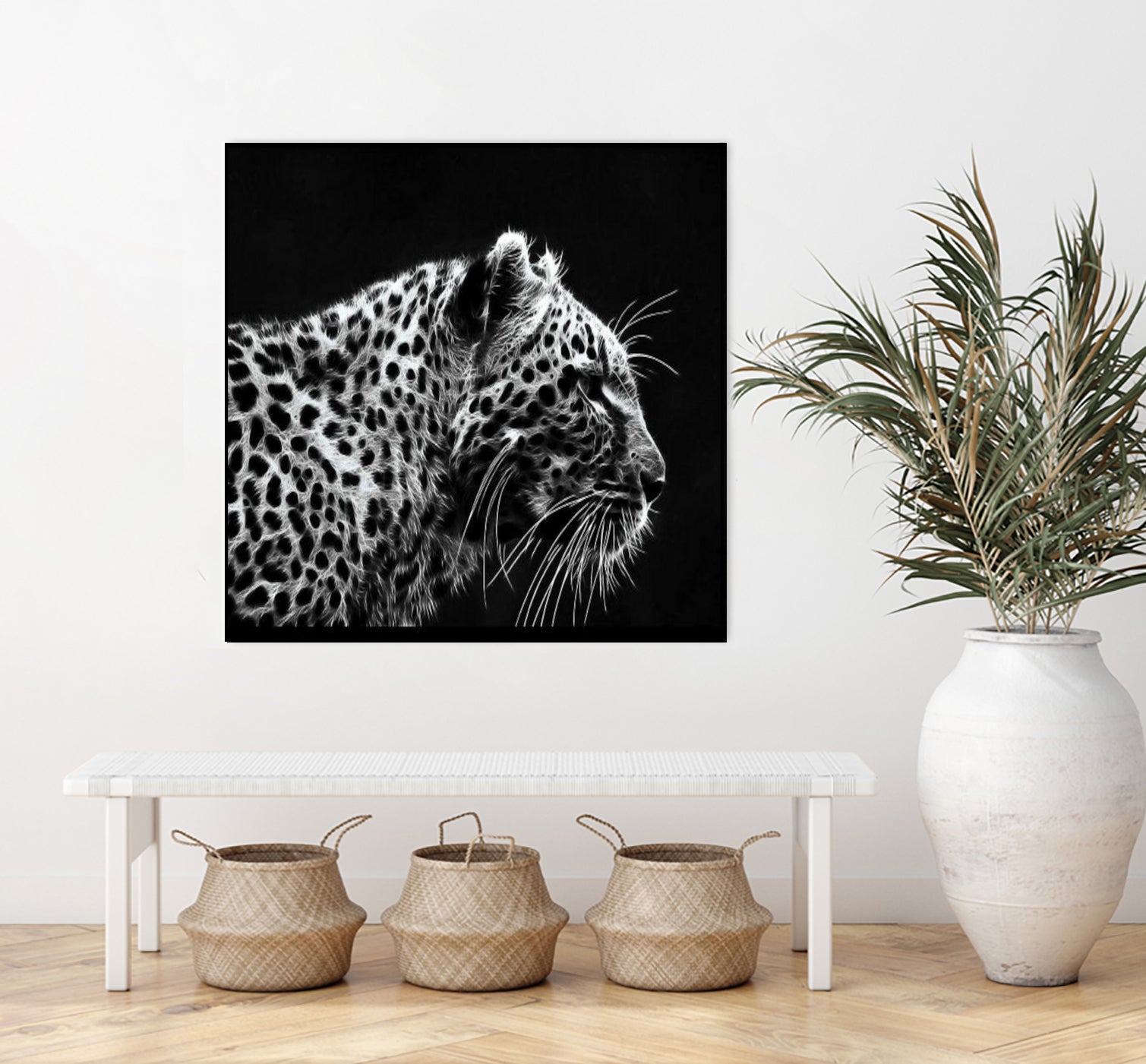 Leopard by Rainbow style on GIANT ART - black 3d art