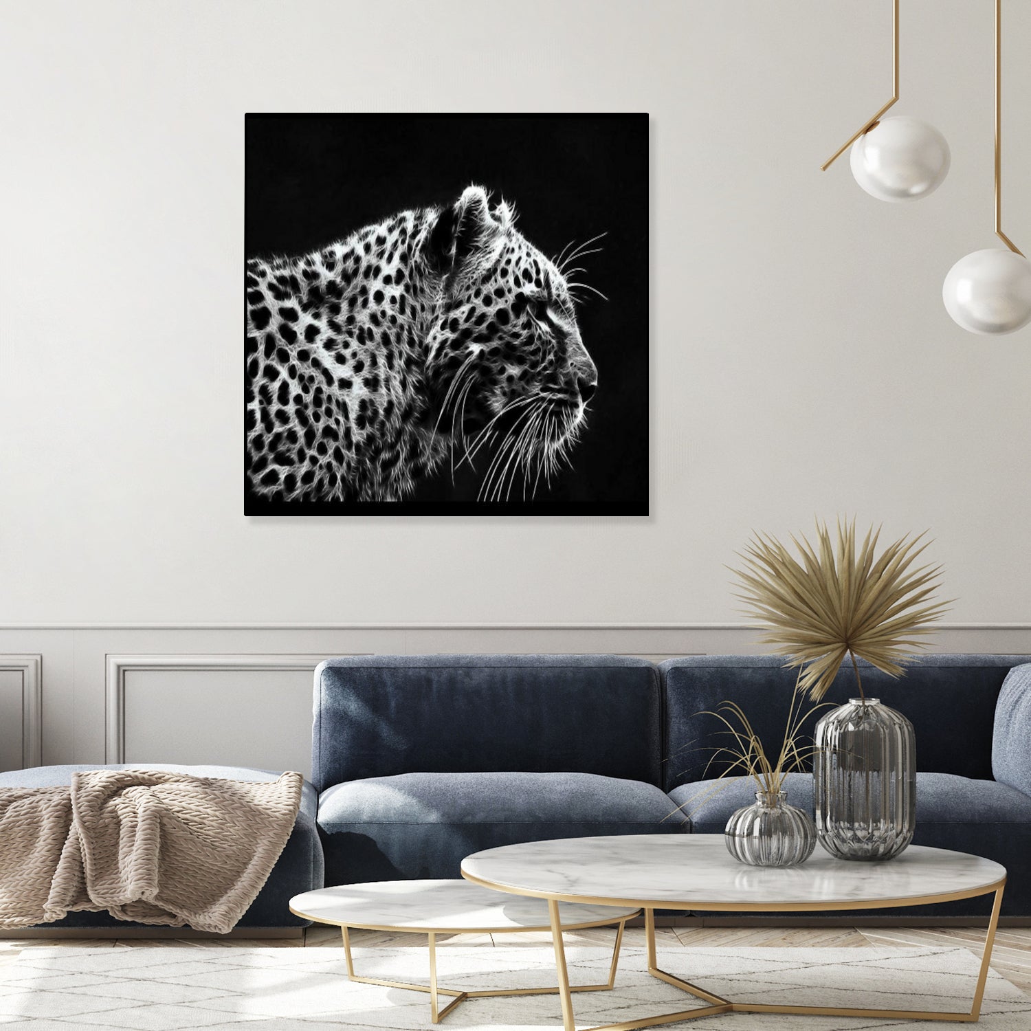 Leopard by Rainbow style on GIANT ART - black 3d art