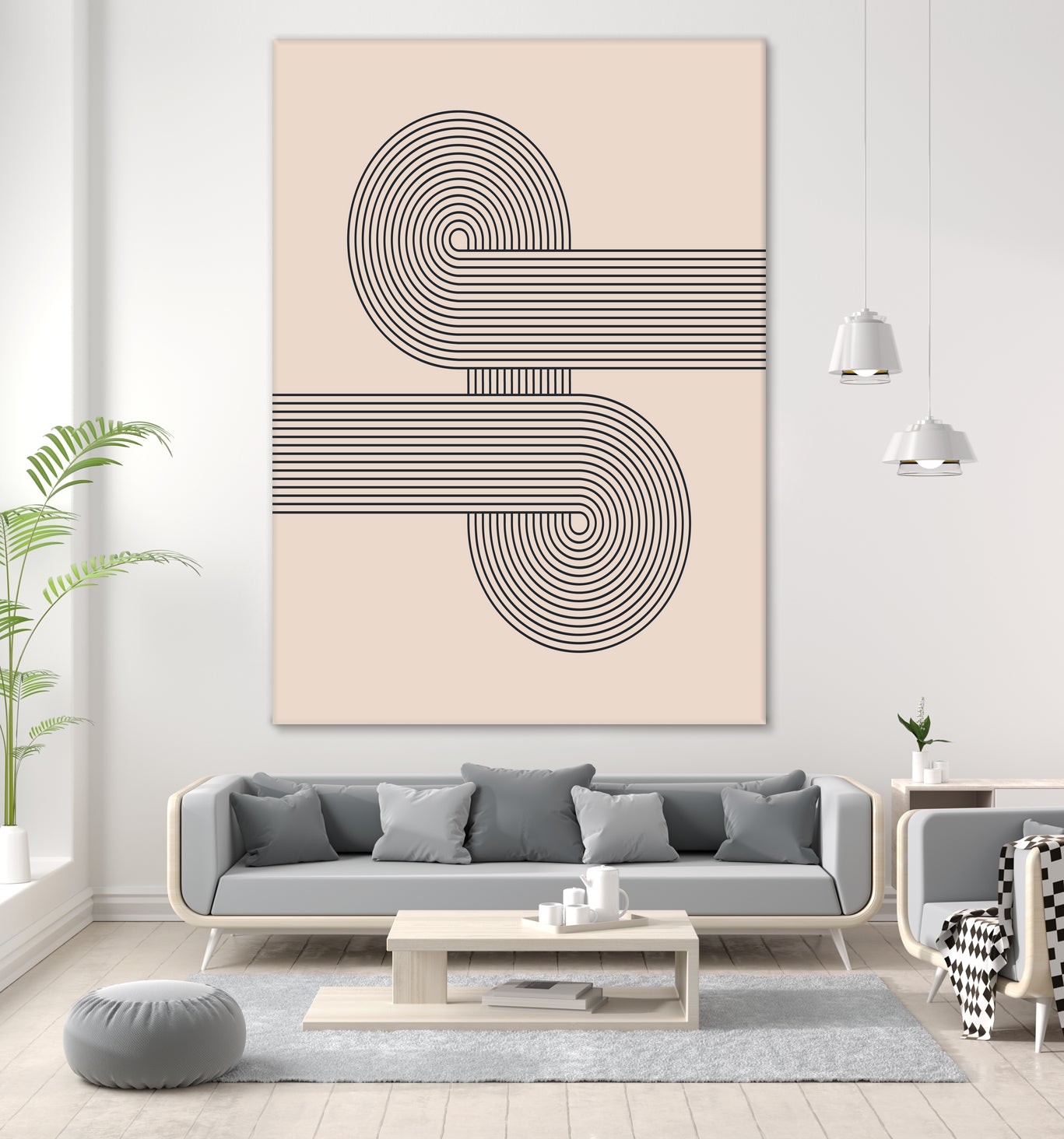 Mid century Modern Geometric by Akshay Mahatme on GIANT ART - black digital drawing