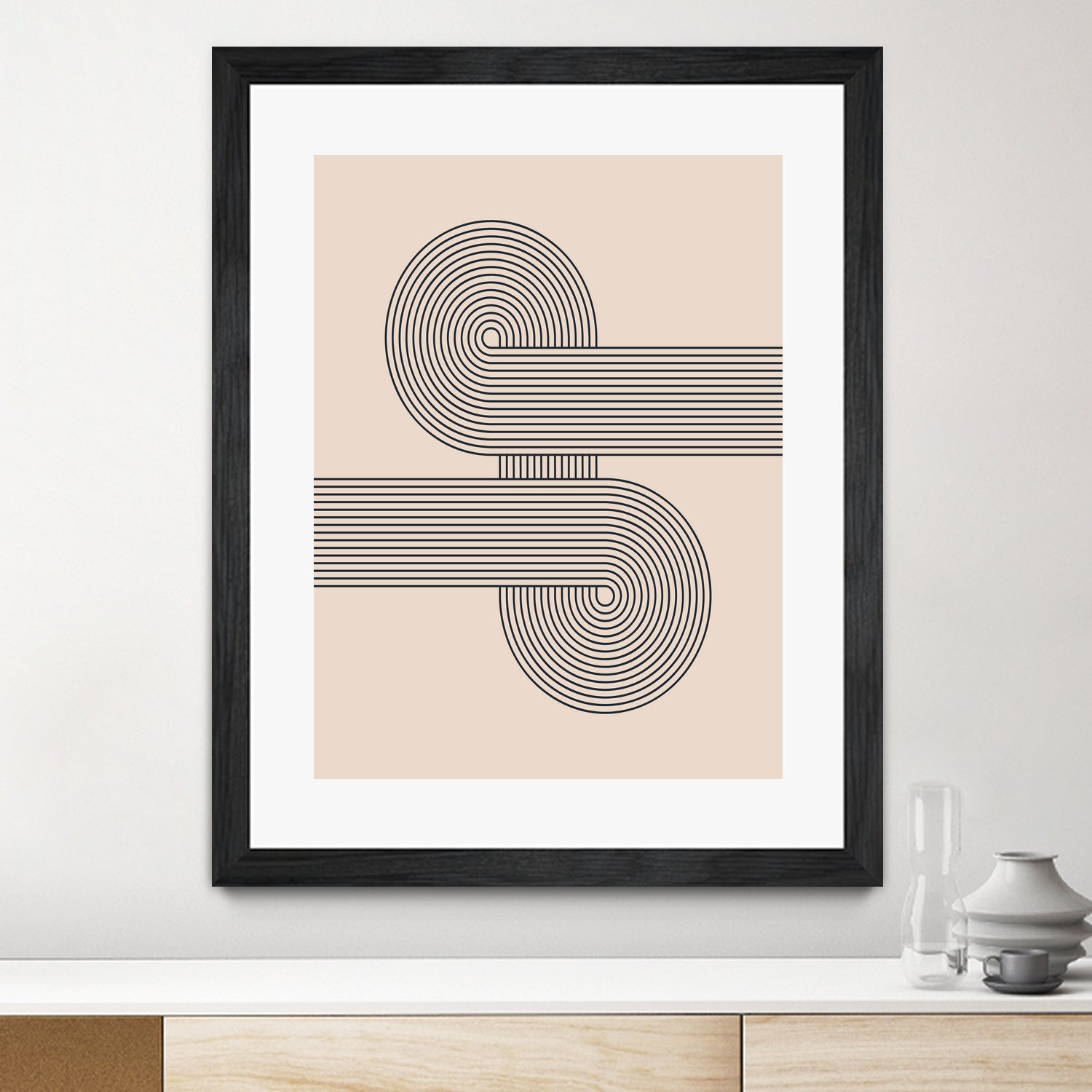 Mid century Modern Geometric by Akshay Mahatme on GIANT ART - black digital drawing