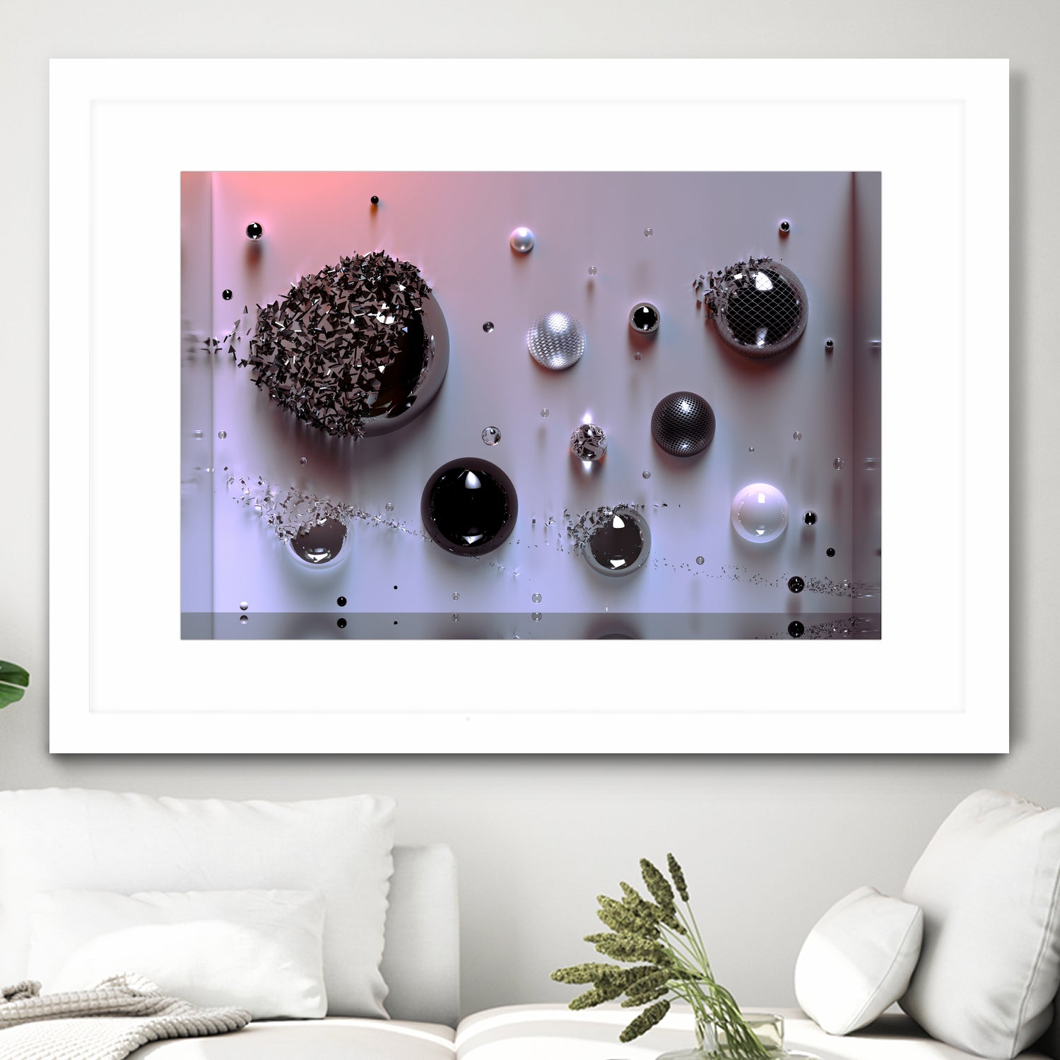 Wall Spheres AE by Michael Mist on GIANT ART - pink 3d art