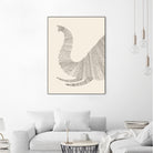 Elephant (On Beige) by Florent Bodart on GIANT ART - white digital drawing