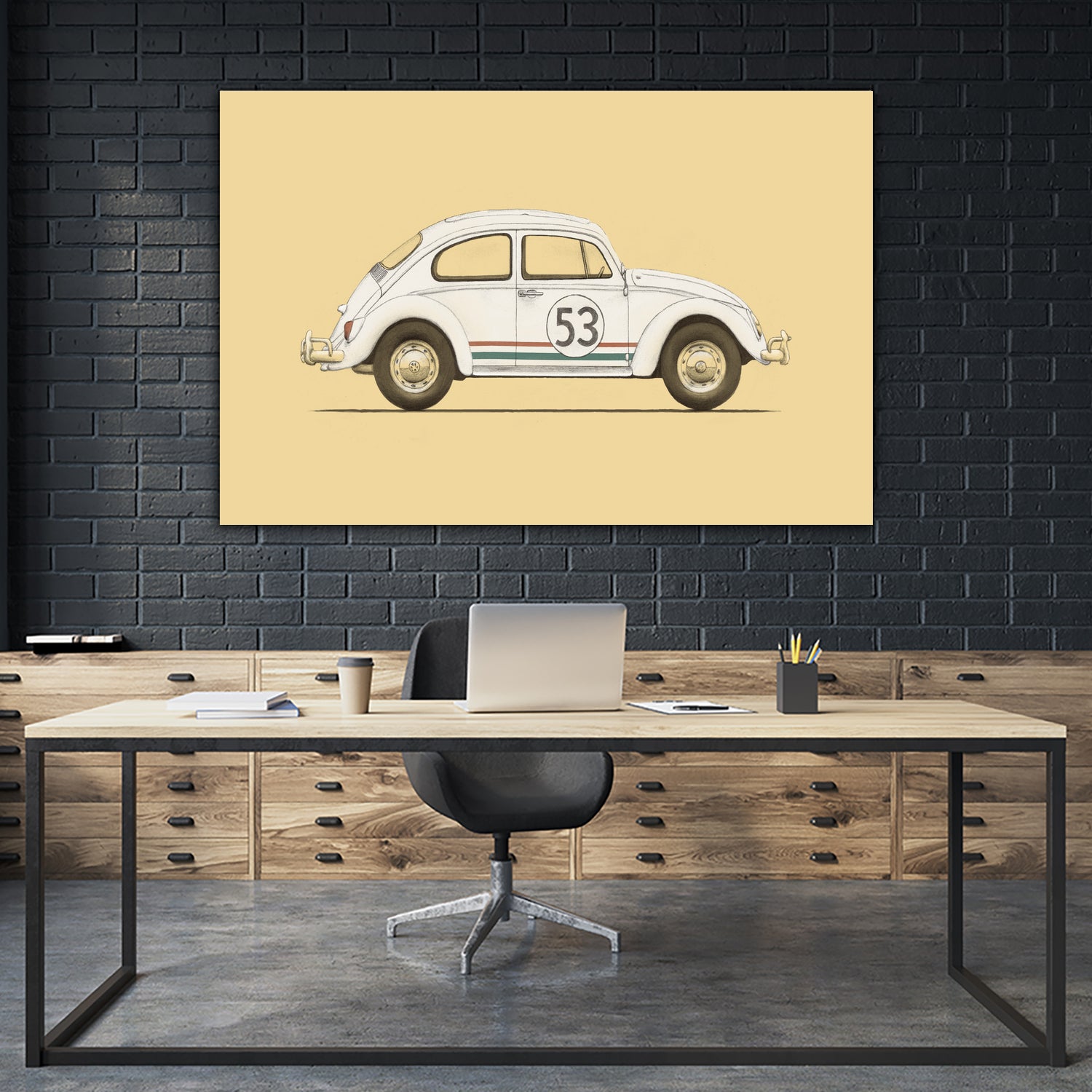 Famous Car #4 - VW Beetle by Florent Bodart on GIANT ART - digital drawing