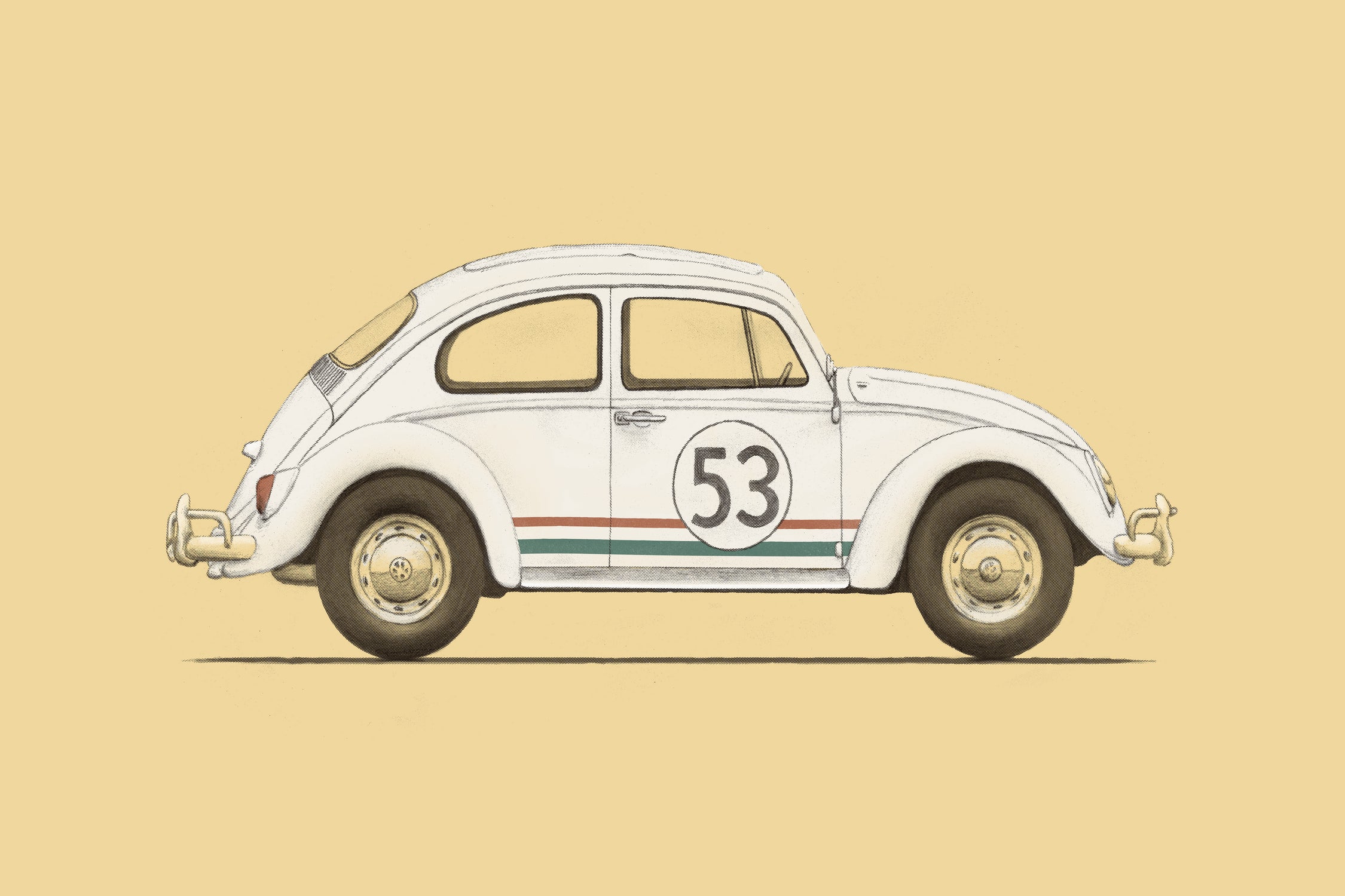 Famous Car #4 - VW Beetle by Florent Bodart on GIANT ART - digital drawing