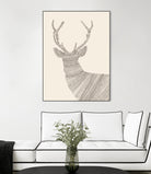 Stag / Deer (On Beige) by Florent Bodart on GIANT ART - digital drawing