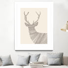 Stag / Deer (On Beige) by Florent Bodart on GIANT ART - digital drawing