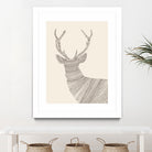 Stag / Deer (On Beige) by Florent Bodart on GIANT ART - digital drawing