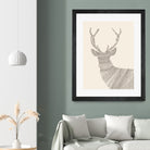 Stag / Deer (On Beige) by Florent Bodart on GIANT ART - digital drawing