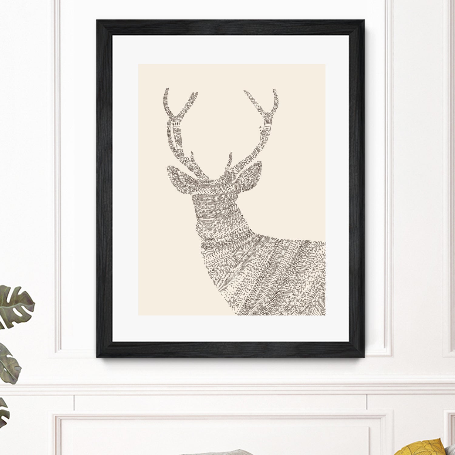 Stag / Deer (On Beige) by Florent Bodart on GIANT ART - digital drawing