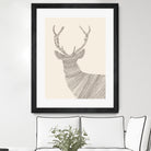 Stag / Deer (On Beige) by Florent Bodart on GIANT ART - digital drawing