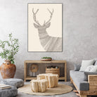 Stag / Deer (On Beige) by Florent Bodart on GIANT ART - digital drawing