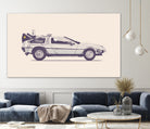 Famous Car #2 - Back to the Future's Delorean by Florent Bodart on GIANT ART - white digital painting