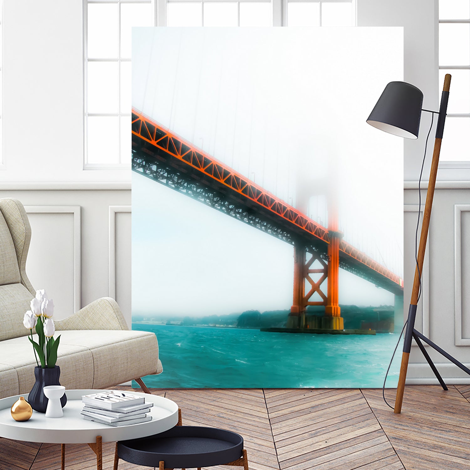 bridge and bay view at Golden Gate Bridge, San Francisco by sutee monchitnukul on GIANT ART - red photo manipulation