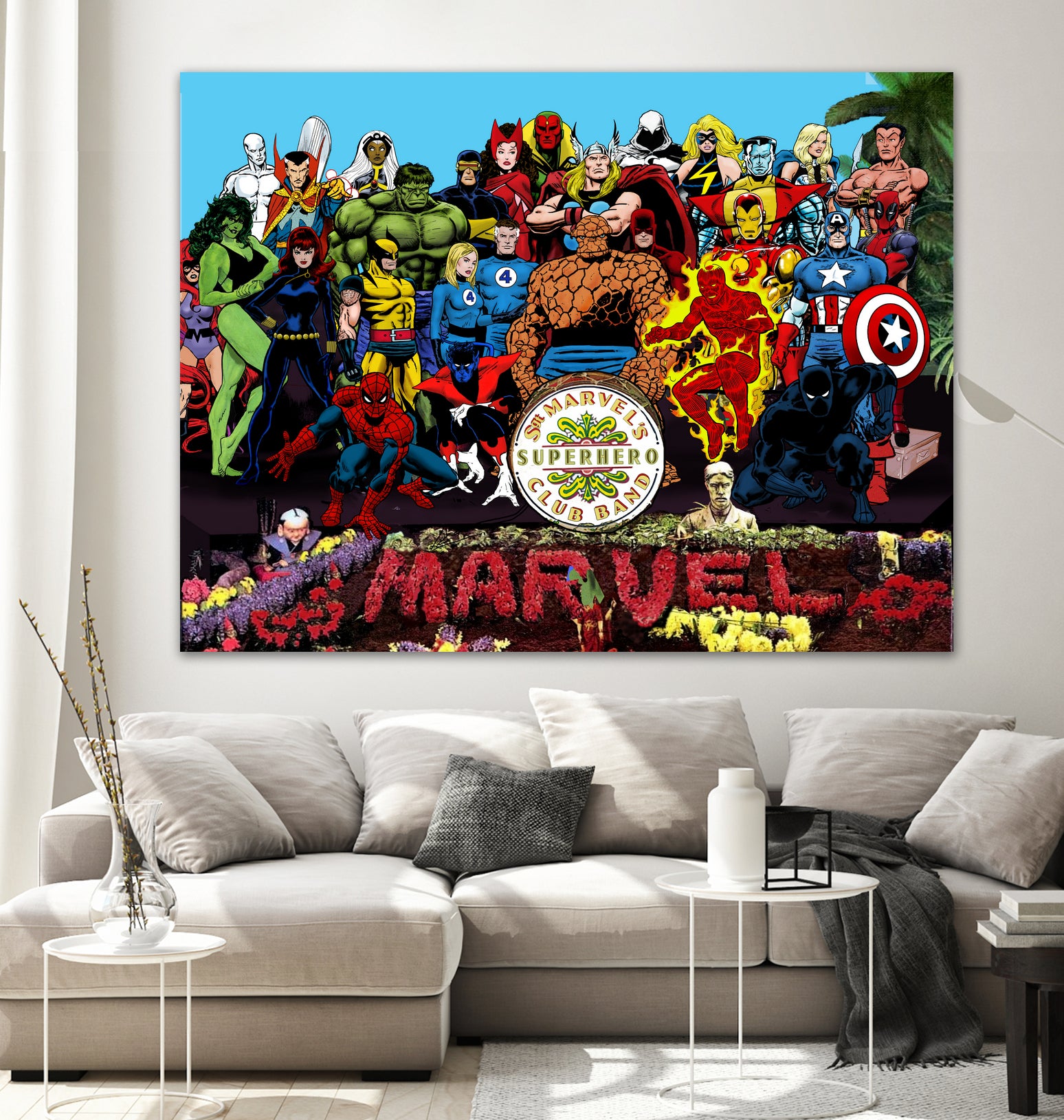 Sgt Marvels Superhero Club Band by Dan Avenell on GIANT ART - black digital painting