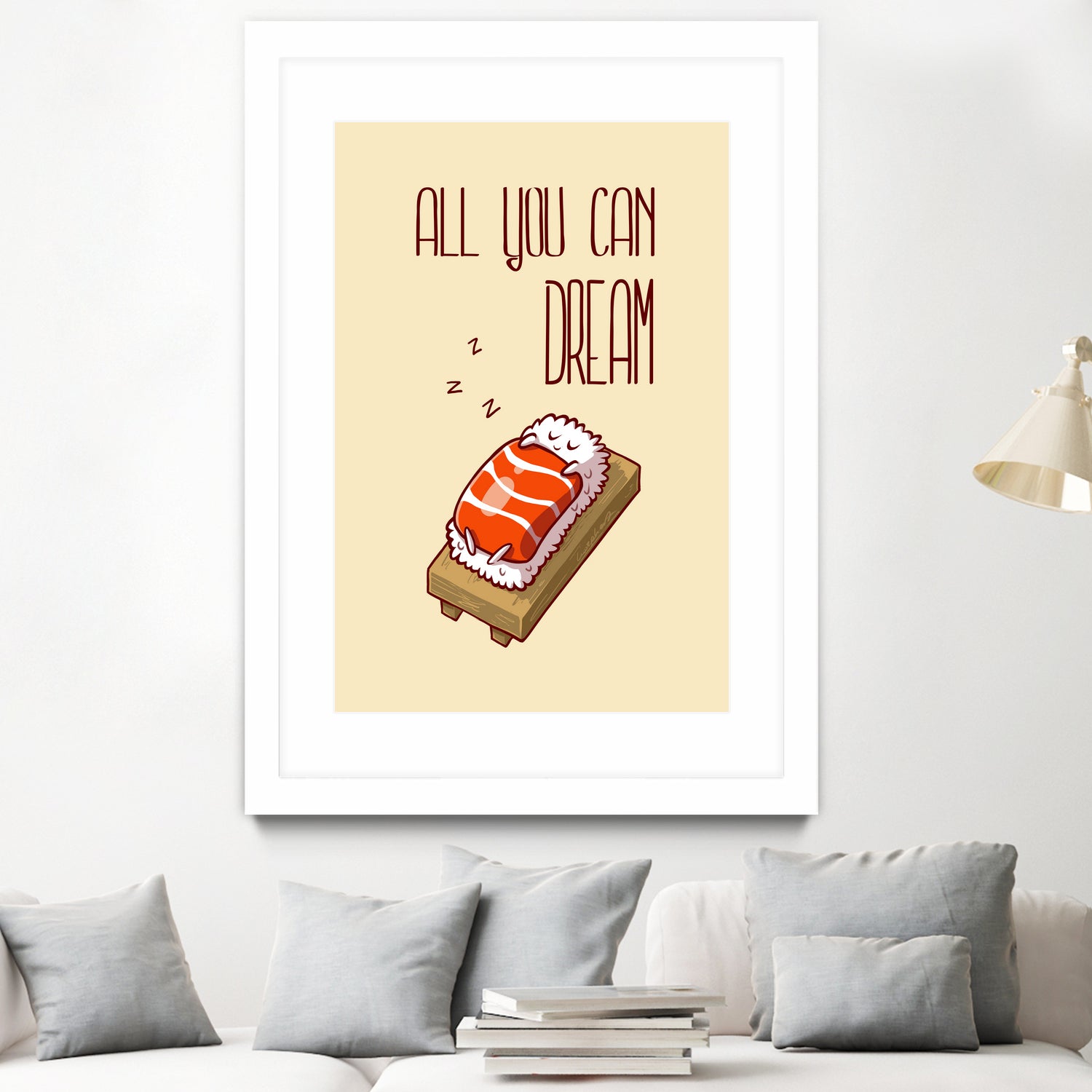 nigiri sake sleep by Paola Morpheus on GIANT ART - yellow vector illustration