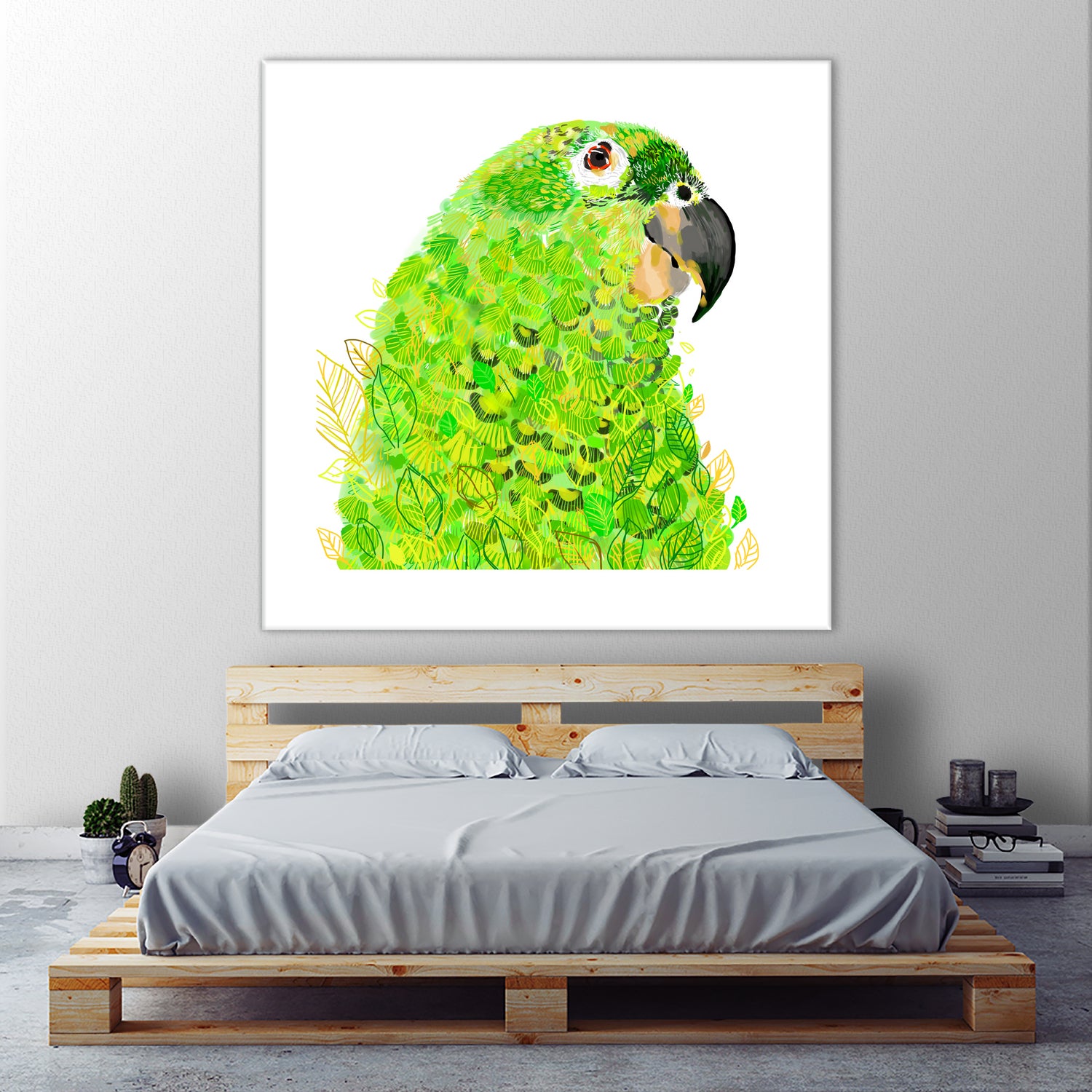 Green Parrot by Reid Harrison on GIANT ART - green digital painting