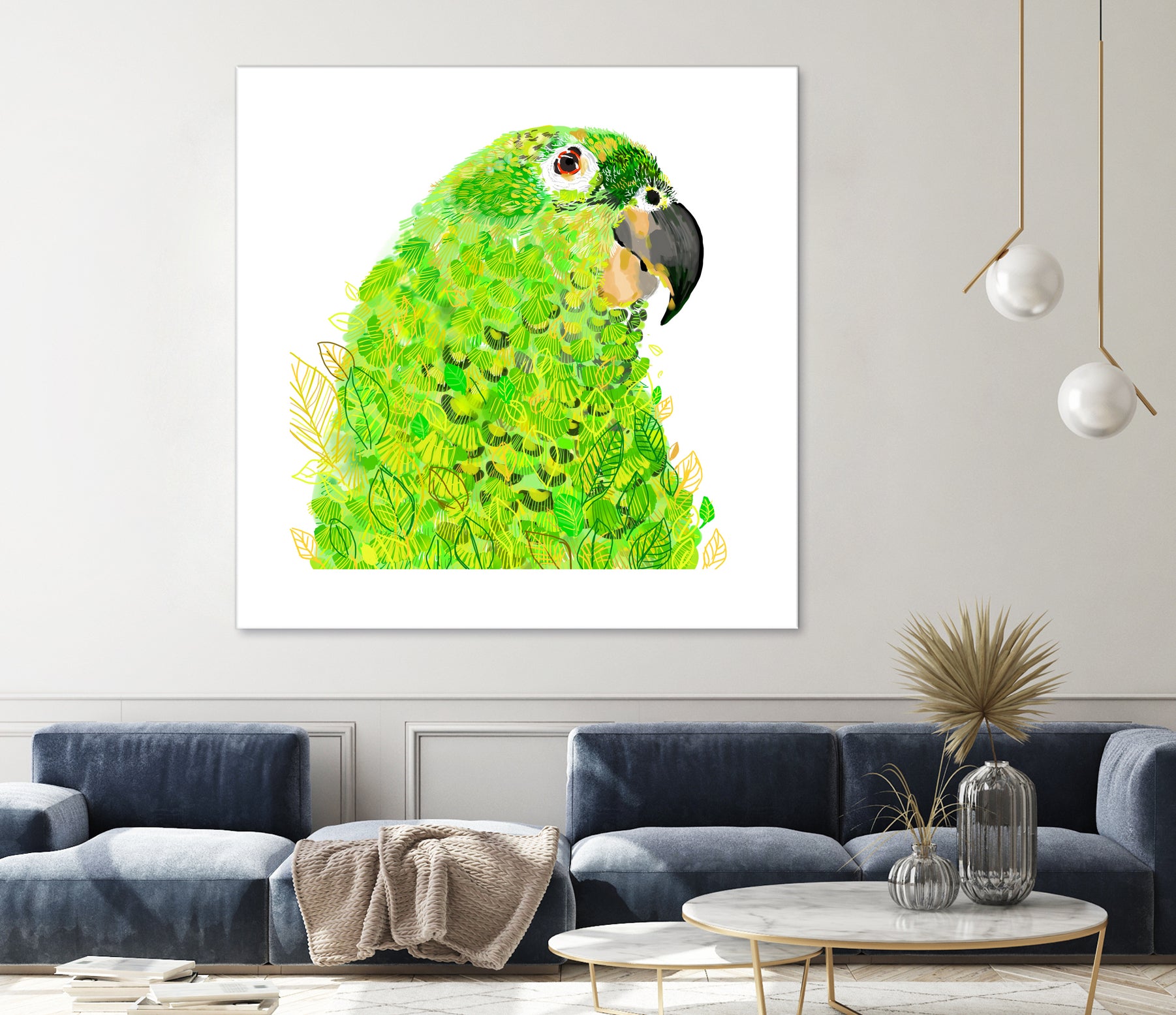 Green Parrot by Reid Harrison on GIANT ART - green digital painting