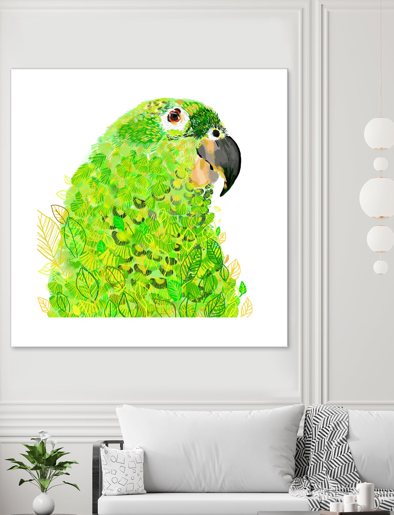 Green Parrot by Reid Harrison on GIANT ART - green digital painting