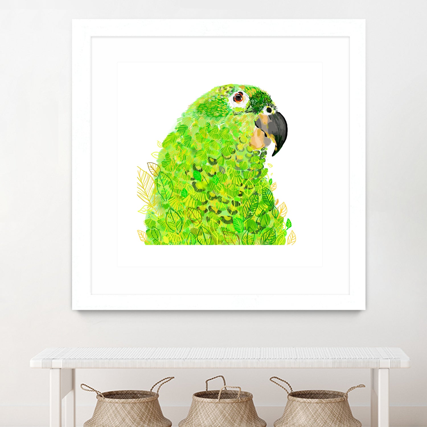 Green Parrot by Reid Harrison on GIANT ART - green digital painting