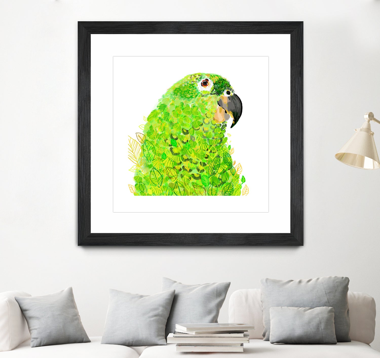 Green Parrot by Reid Harrison on GIANT ART - green digital painting