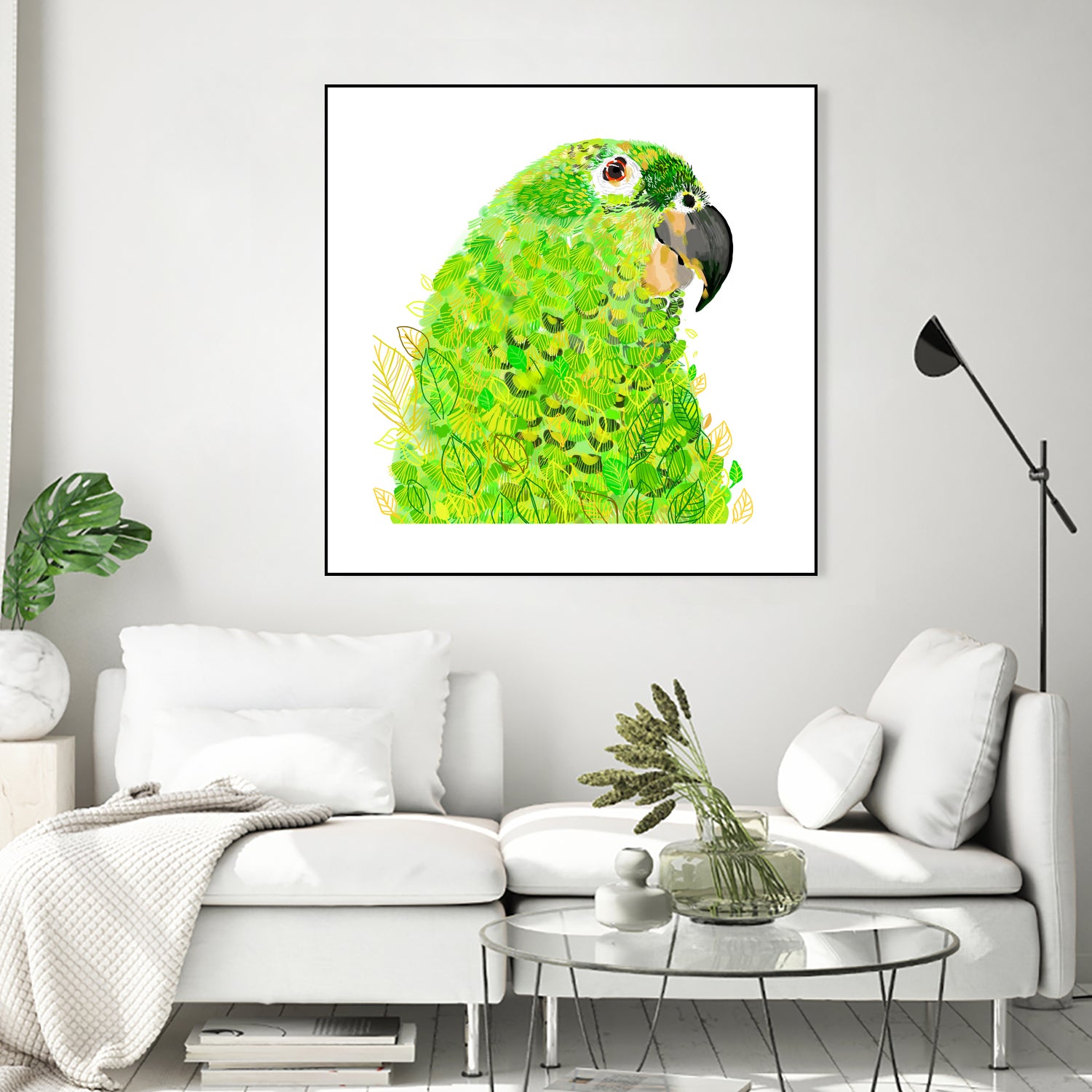 Green Parrot by Reid Harrison on GIANT ART - green digital painting