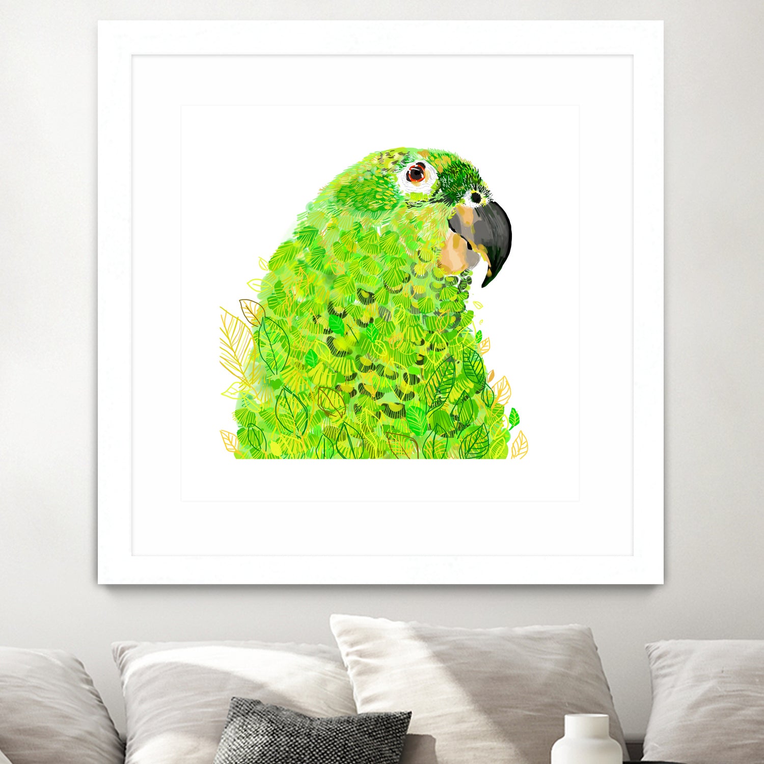 Green Parrot by Reid Harrison on GIANT ART - green digital painting