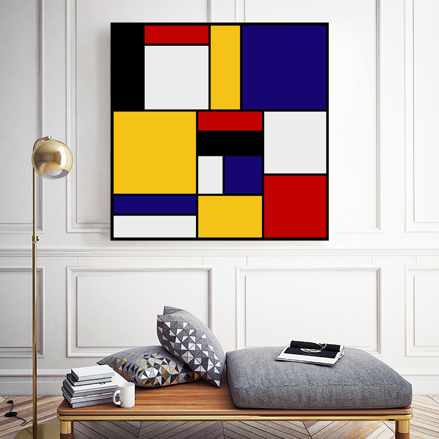 Mondrian De Stijl by Saadana Shanmukam on GIANT ART - yellow digital drawing