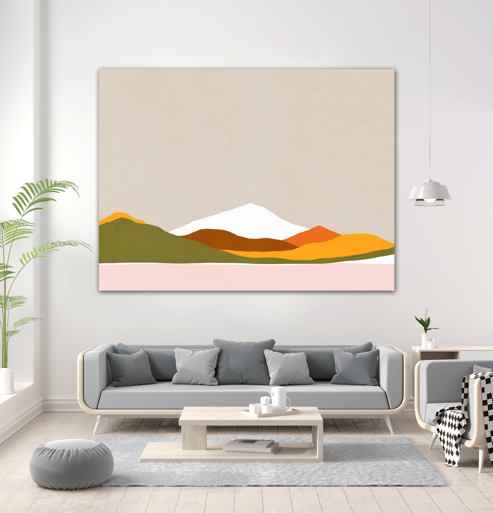 Minimal Landscape 1. Spring by Dominique Van Roey on GIANT ART - white digital drawing