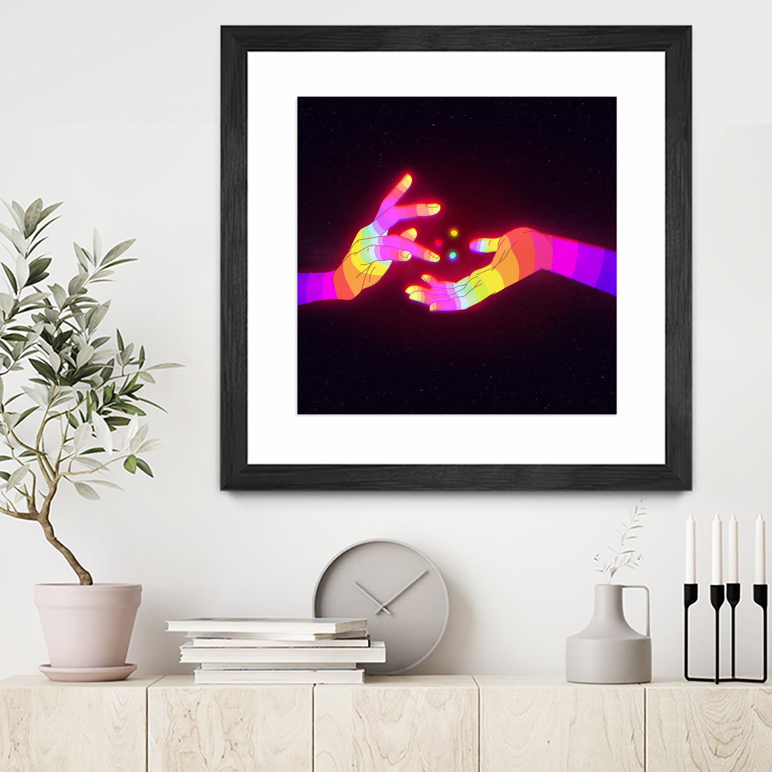 Psychedelic Energy Hands 1 (GIF) by Francois Martin Painchaud on GIANT ART - pink character design