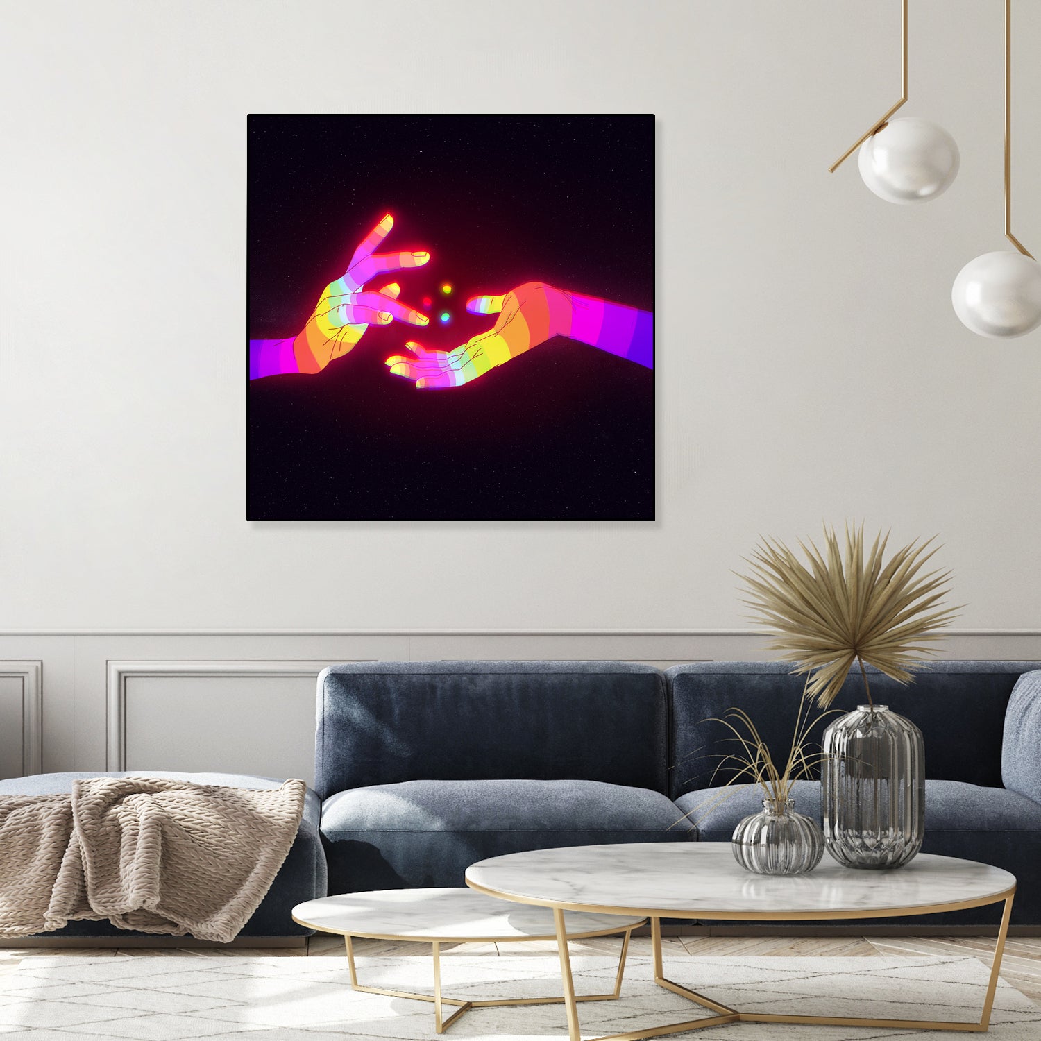 Psychedelic Energy Hands 1 (GIF) by Francois Martin Painchaud on GIANT ART - pink character design